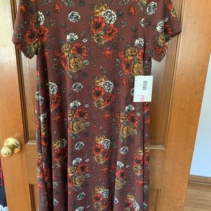LuLaRoe Carly in Rusty Brown Floral